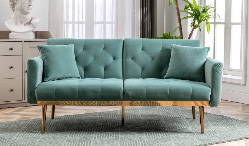 Design Sofa With Tufted Upholstery