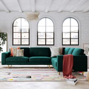 Large Corner Sofa - Pine Green