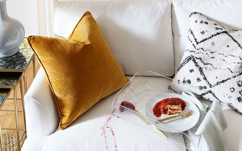 Food & Drink Spills on velvet Upholstery sofa