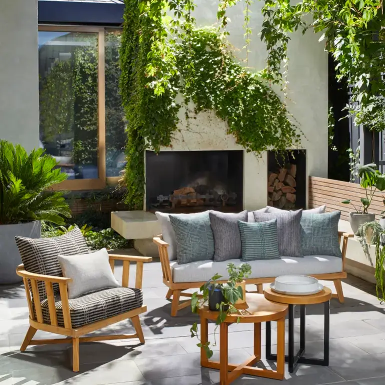 outdoor wooden furniture with premium Upholstery