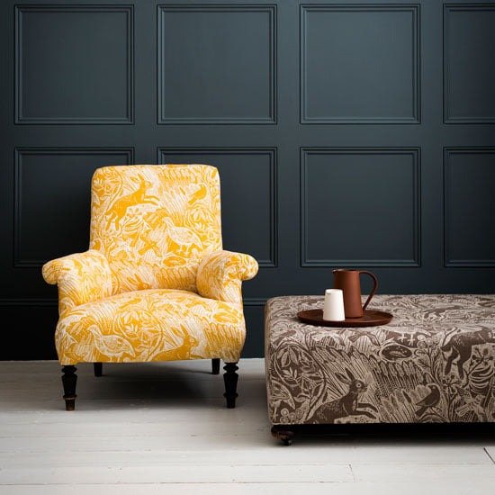 Upholstered furniture with luxury fabric