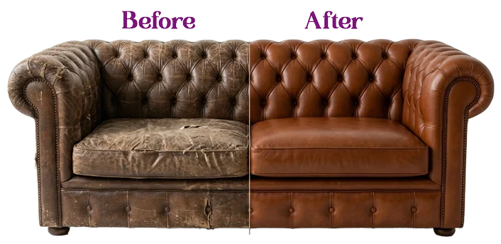 Before and after leather sofa upholstery
