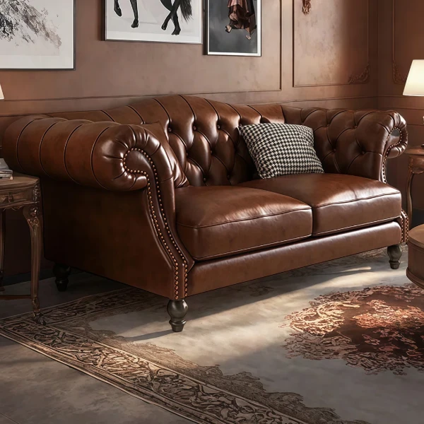 Camelback Leather Sofa Upholstery