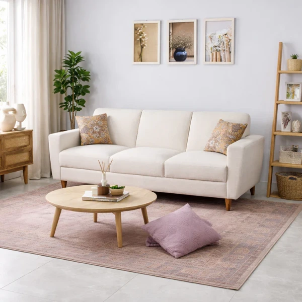 Beige Linen Sofa