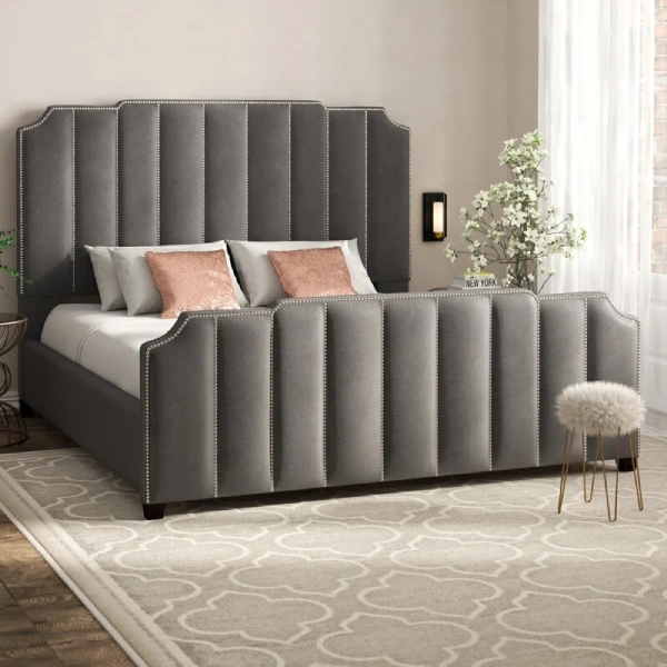 King size bed upholstery project in Dubai
