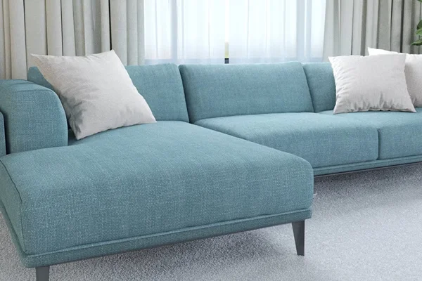 L shape sofa with cotton upholstery