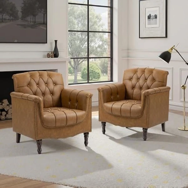 Leather Upholstery Fabric Armchair