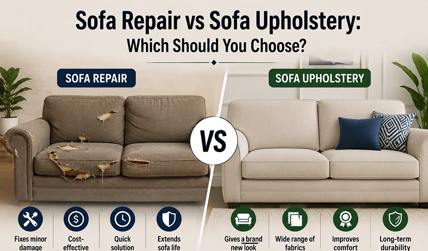 Sofa Repair vs Sofa upholstery
