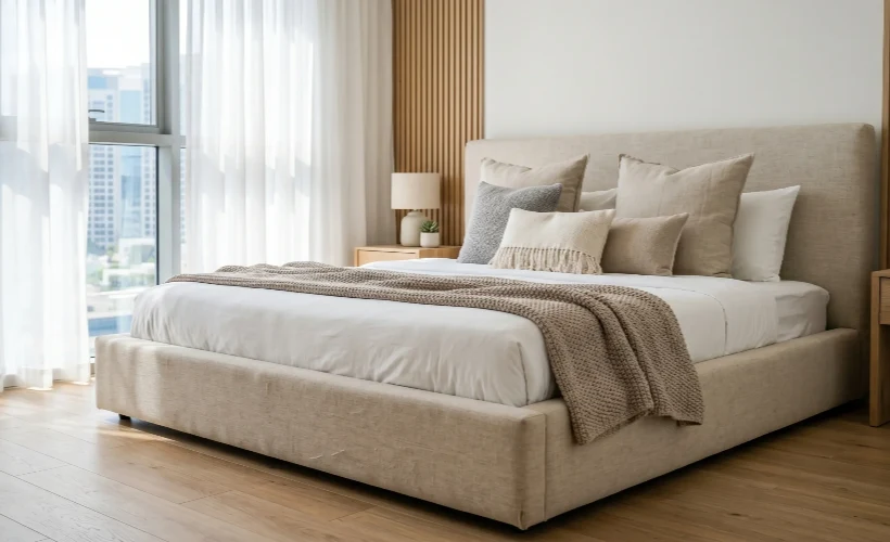 Double Bed uphostery project in Dubai Marina