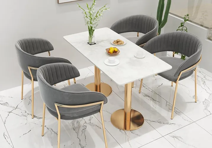 Dining Chairs Set Fabric upholstery