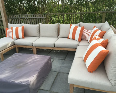 Outdoor chairs and cushions fabrics